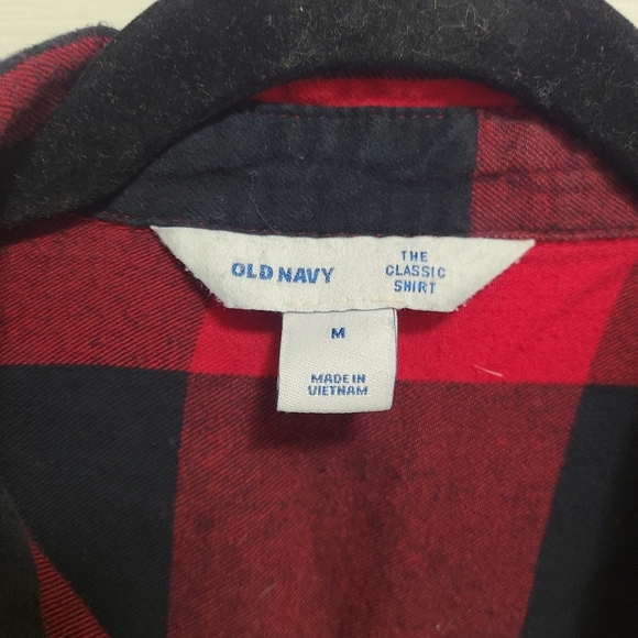 Old Navy the class‎ shirt size M Red black plaid - Picture 3 of 9
